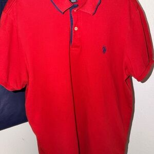U.S. Polo Assn. Red Polo Shirt with Navy Accents